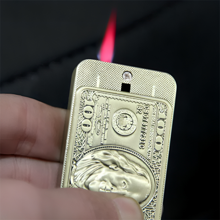 Picture of 100 Hundred D ollar Torch Lighter Metal Jet Flame Butane Gas Refillable Windproof