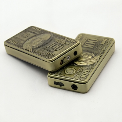 Picture of 100 Hundred D ollar Torch Lighter Metal Jet Flame Butane Gas Refillable Windproof