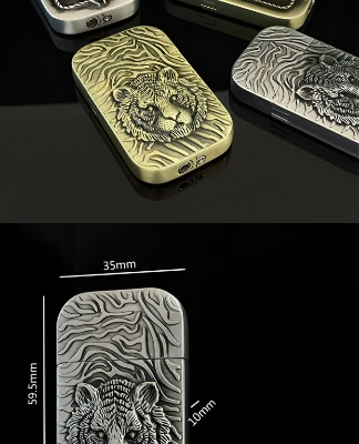 Picture of New Creative Tiger Bull Gas Lighter Windproof Jet Butane Red Flame