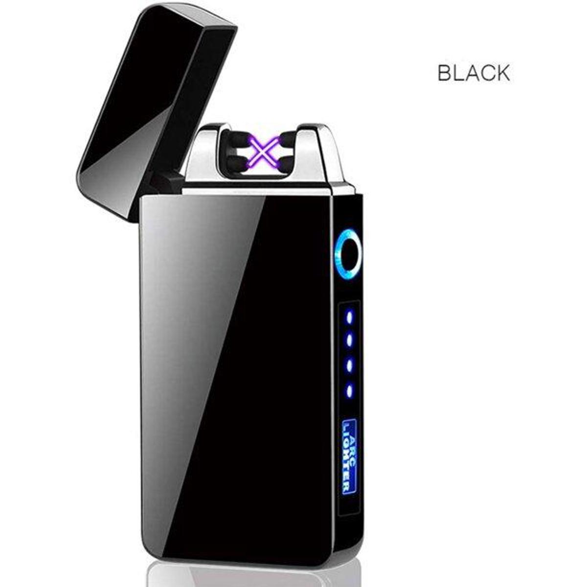 Picture of Electric Windproof Dual Arc Lighter Flameless Electronic USB Rechargeable Electric Lighter For Candle with Led Power Display