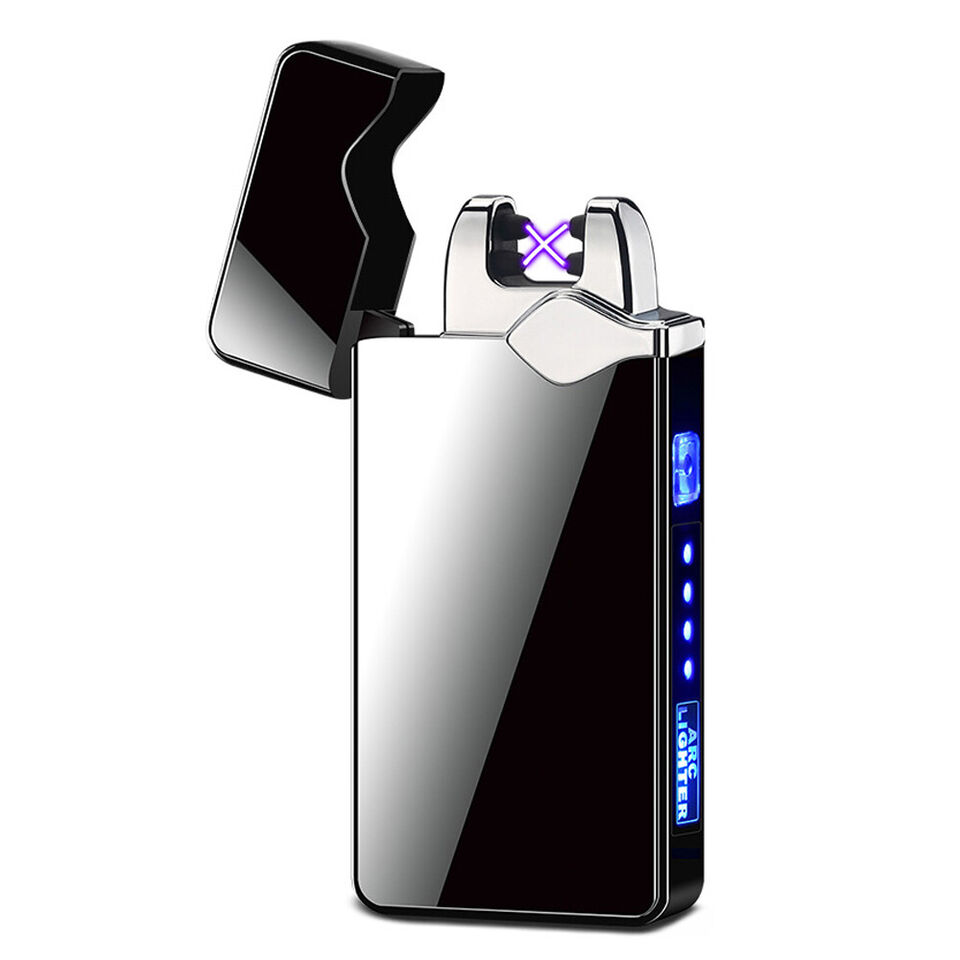 Picture of Electric Windproof Dual Arc Lighter Flameless Electronic USB Rechargeable Electric Lighter For Candle with Led Power Display