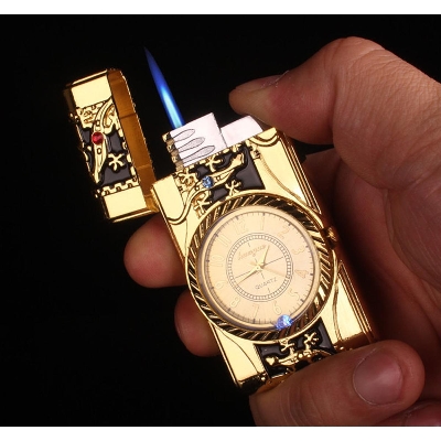 Picture of New Style Led Unusual Lighter Car Shape Watch Butane Jet Torch Turbine Lighter Metalgmadgets Men'S Smoking Cigar Accessories