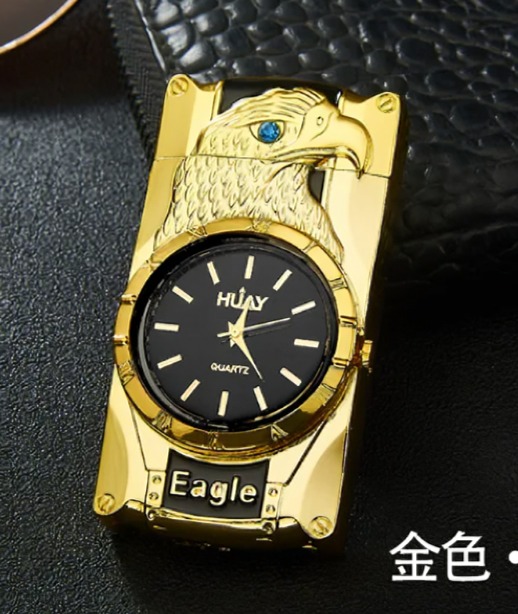 Picture of 2 in 1 LIGHTER WATCH Gasoline Flint Lighter Windproof Stainless Steel gas Refillabe Lighte