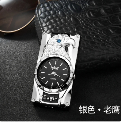 Picture of 2 in 1 LIGHTER WATCH Gasoline Flint Lighter Windproof Stainless Steel gas Refillabe Lighte