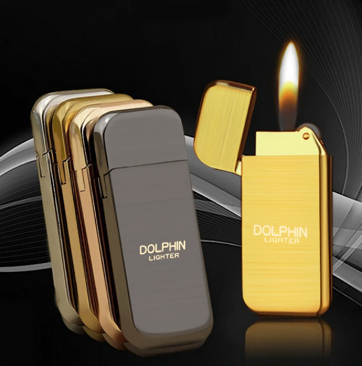Picture of Flower Version Mini- Portable Electroplate Grinding Wheel Flame Gasoline Lighter