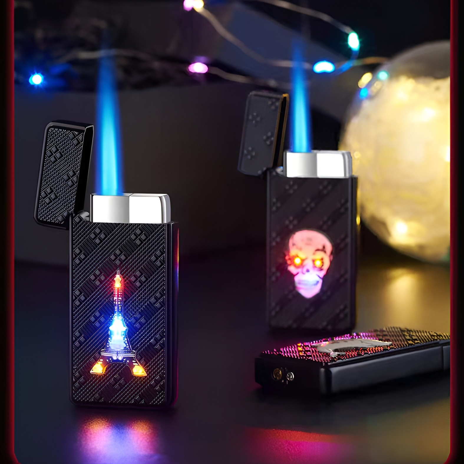 Picture of Metal Gas Refillable Blue Flame Jet Torch Lighter