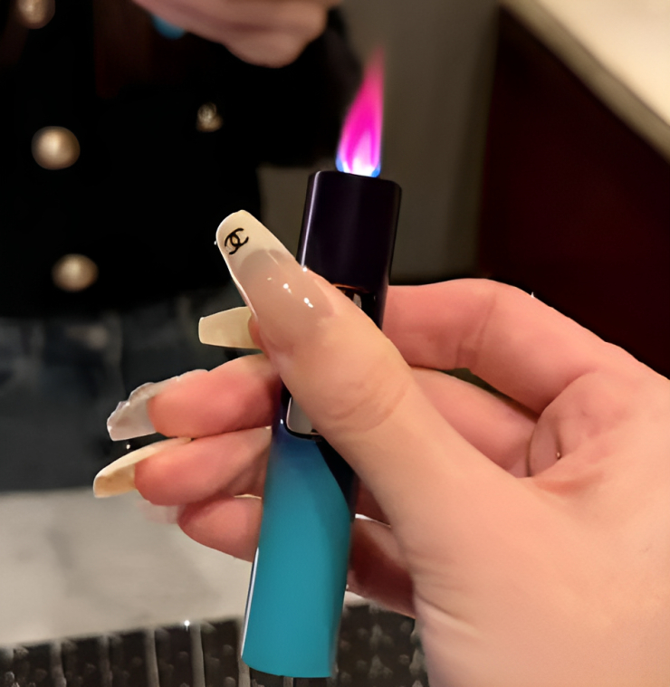 Picture of Metal Butane Gas Lighter Refillable Adjustable Flame Cigar Cigarete Lighters