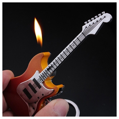 Picture of New Lighter Booten Gas Refillable Guitar -Shaped Lighter Keychain Creative Lighter Portable Collectible