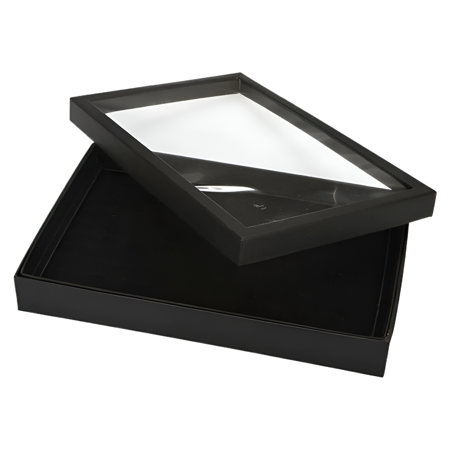 Picture of 100 Slot Black Velvet Jewelry Ring Case Display Store Storage Box Tray Organizer