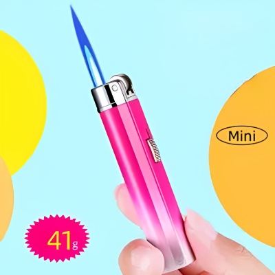 Picture of Windproof Jet Torch Butane Flame Butane Viewable Cigar Cigarete Lighter With Lock
