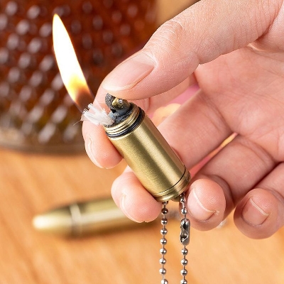 Picture of Mini Shape Grinding Wheel Open Flame Kerosene Pendant Lighter