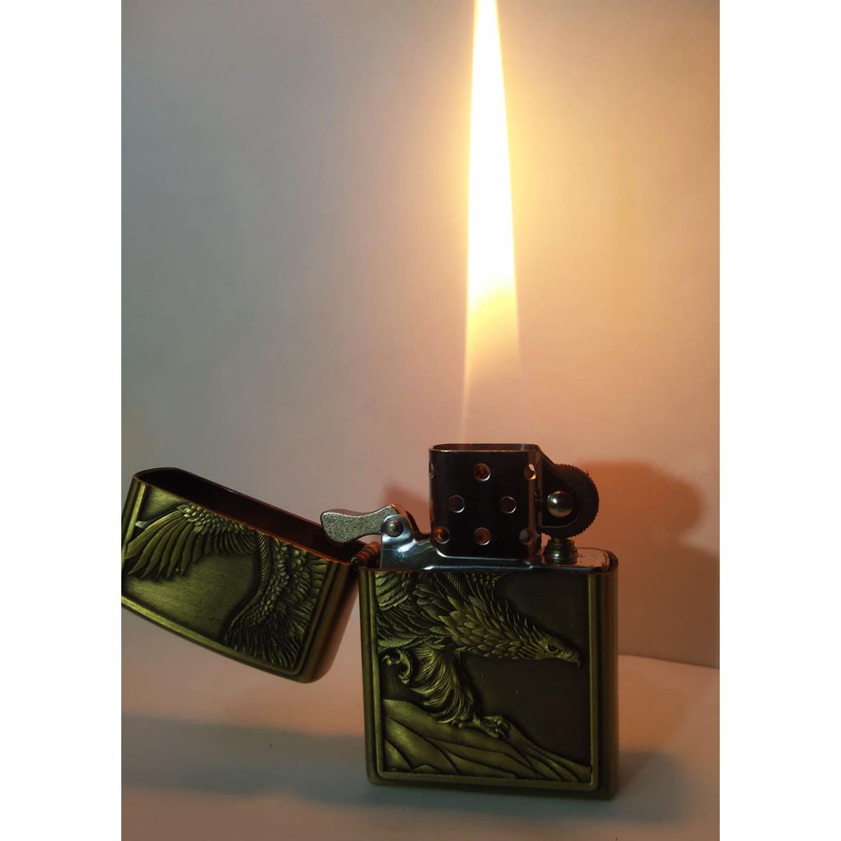 Picture of European And American Trend Metal Gas Creative High-end Gifts Grinding Wheel Open Flame Inflatable Lighter Retro