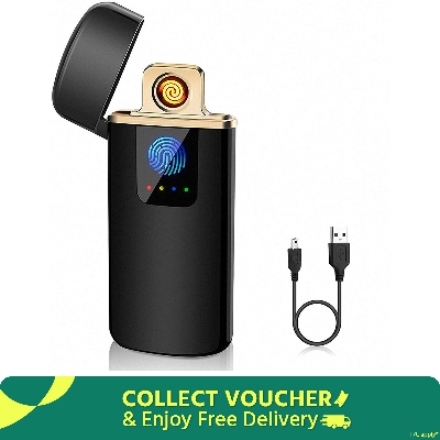 Picture of ASANMU USB Lighter, Touch Ignition Electric Lighter USB Rechargeable Electronic Lighter with Power Indicator, Ultra Thin Windproof Flameless Touch Switch Lighter for Candles Valentine Gifts for Men