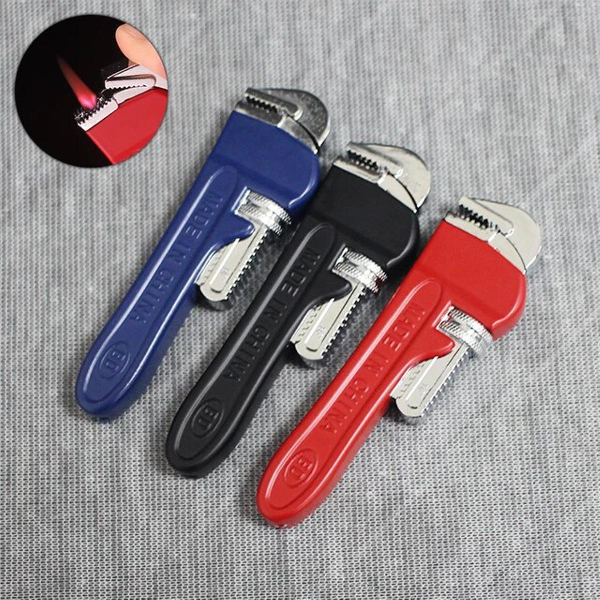 Picture of New Creative Pipe Wrench Model Windproof Lighter Metal Butane Torch Fun Lighter  Accessories Funny Small Accessories
