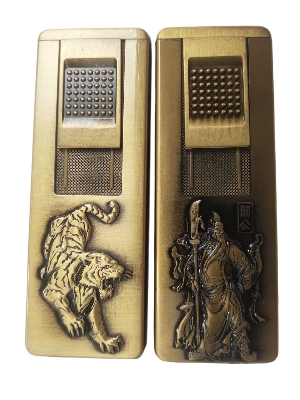 Picture of New Ultra-Thin Long Stripe Jet Torch Lighter Metal Turbo 1300 C Windproof Butane Gas Welding Cigar Portable Lighters