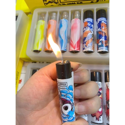 Picture of CLIPPER Butane Lighter Nylon Material Exquisite Pattern Inflatable Grinding Wheel Lighter Cigarete Accessories Collection Gift