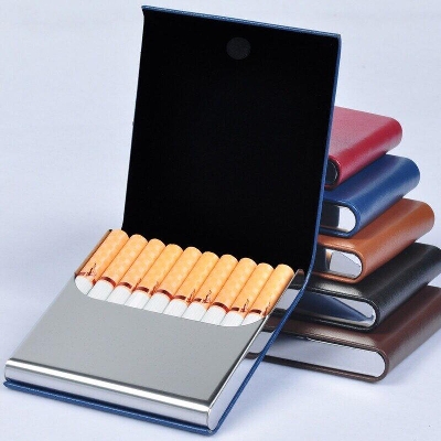 Picture of Accessories Cigarete Case 1 Pc Cigar Storage Box Stainless Steel Multifunction Card Cases Pu Holder