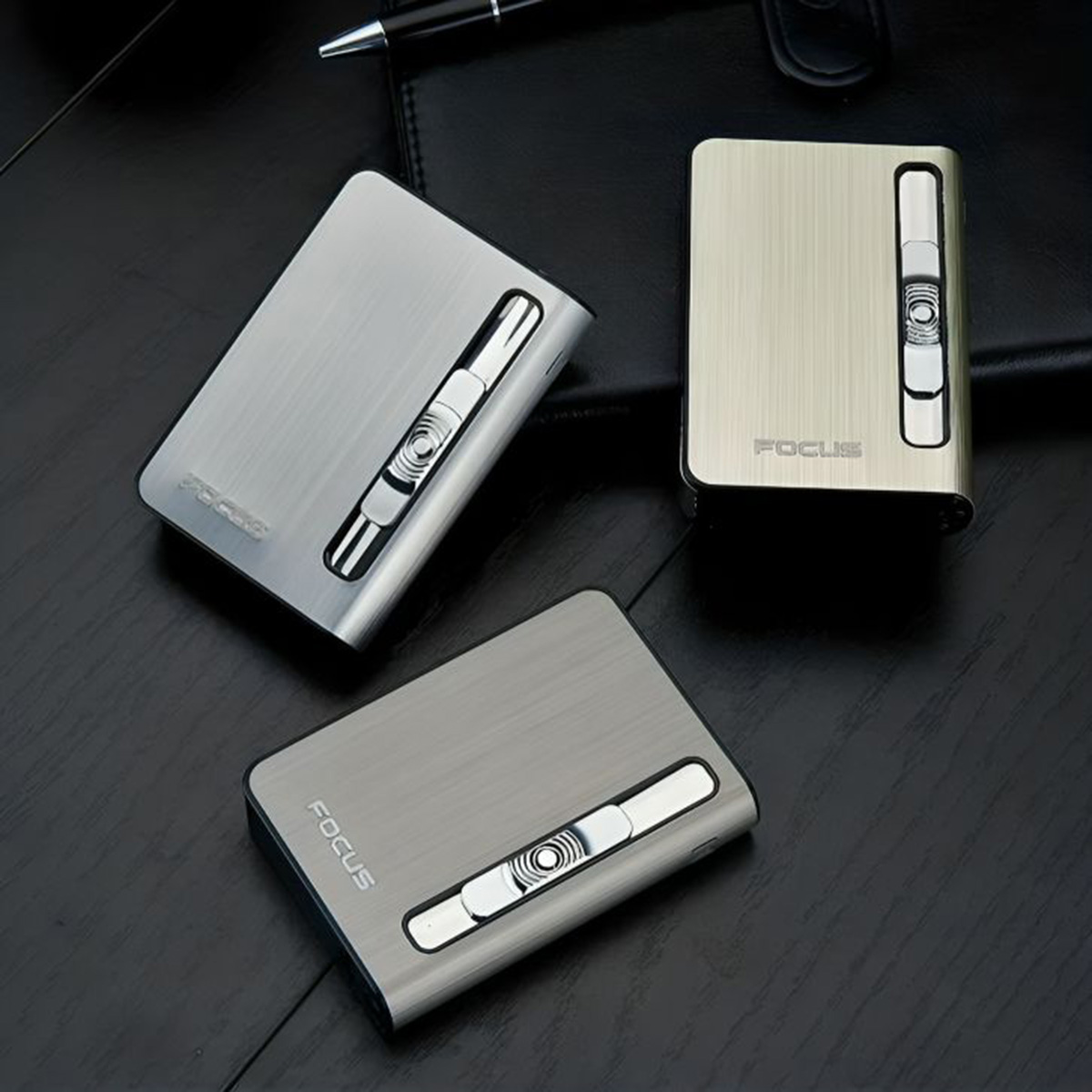 Picture of 10 pice Case Holder Automatic Storage Box Metal lighter