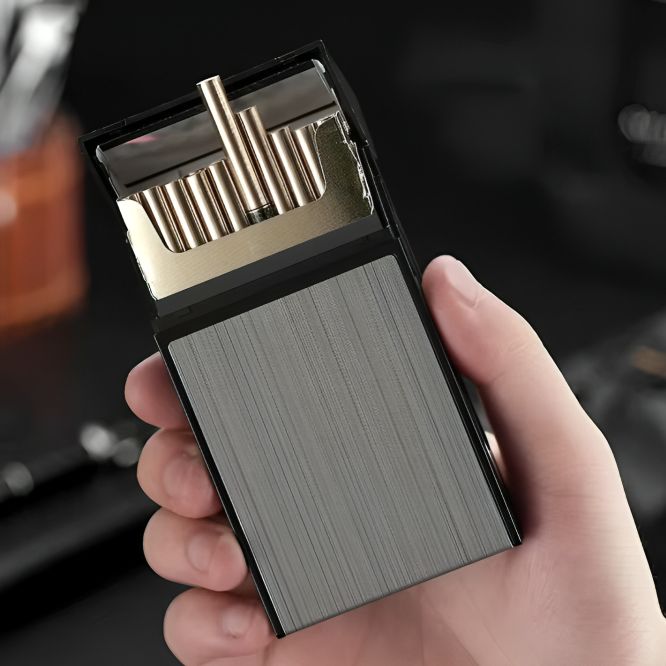Picture of New Slim Aluminum 20 Sticks Ci@garette Box Holder Mens Gifts