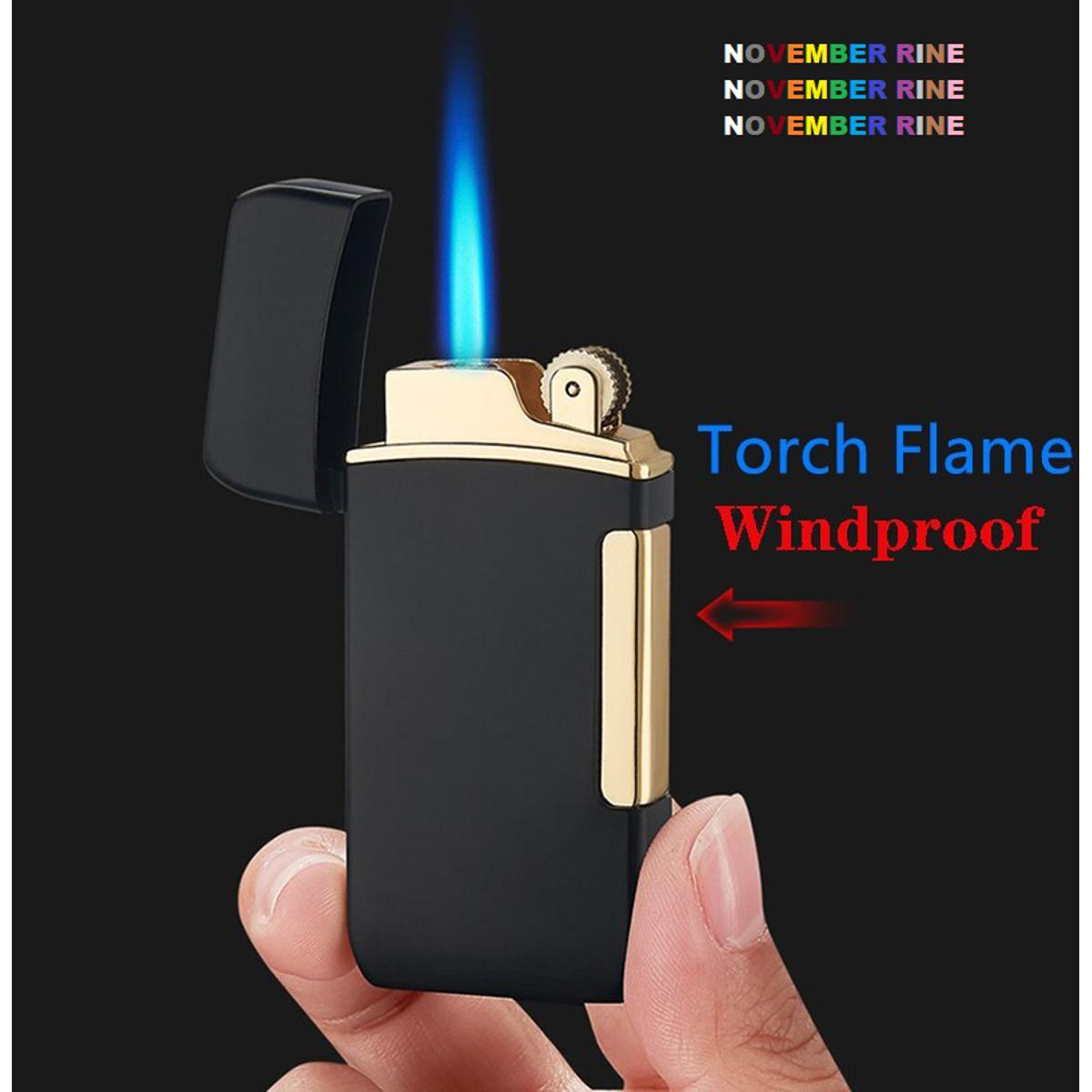 Picture of New 2 Jets Torch Lighter Metal Flint Windproof Gas