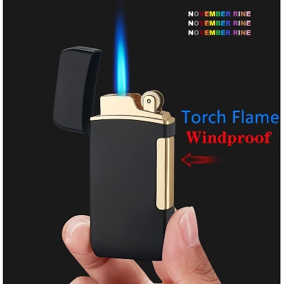 Picture of New 2 Jets Torch Lighter Metal Flint Windproof Gas