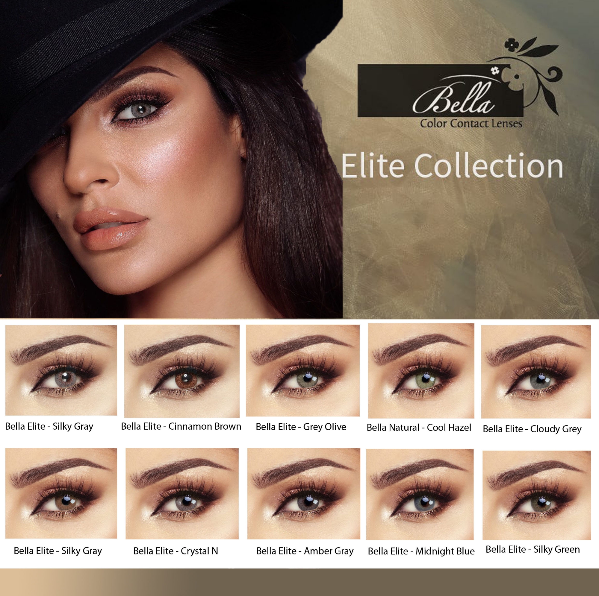 Picture of New Bella Elite Series's Color Contact Lens With Regular Kit Box for men & Women. 1pair Bella Elite Series's Contact les for eyefashion & makeup. Bella Elite Series. #Elite