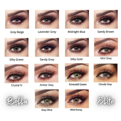 Picture of New Bella Elite Series's Color Contact Lens With Regular Kit Box for men & Women. 1pair Bella Elite Series's Contact les for eyefashion & makeup. Bella Elite Series. #Elite