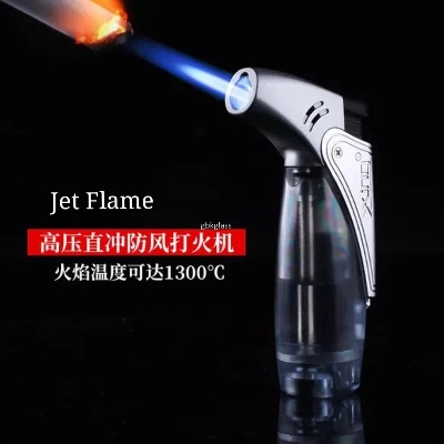 Picture of Butane Jet Torch Lighter Plastic Windproof Cigar Lighter Gas visible