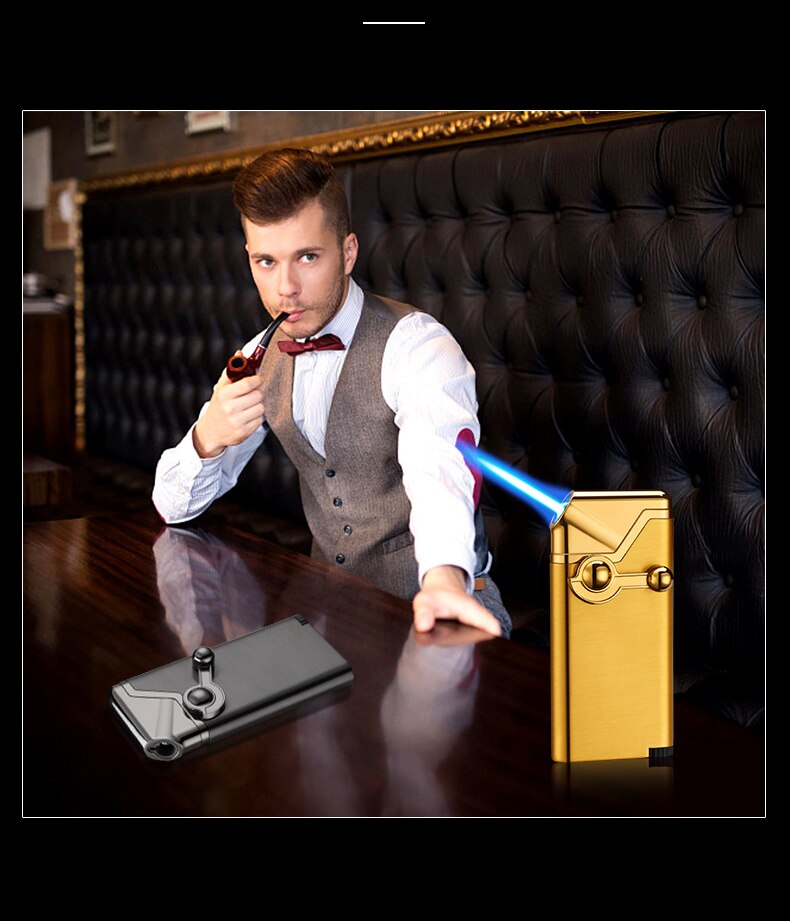 Picture of Flint Gas Lighter Retro Jet Torch Turbo Lighter Metal Lighter