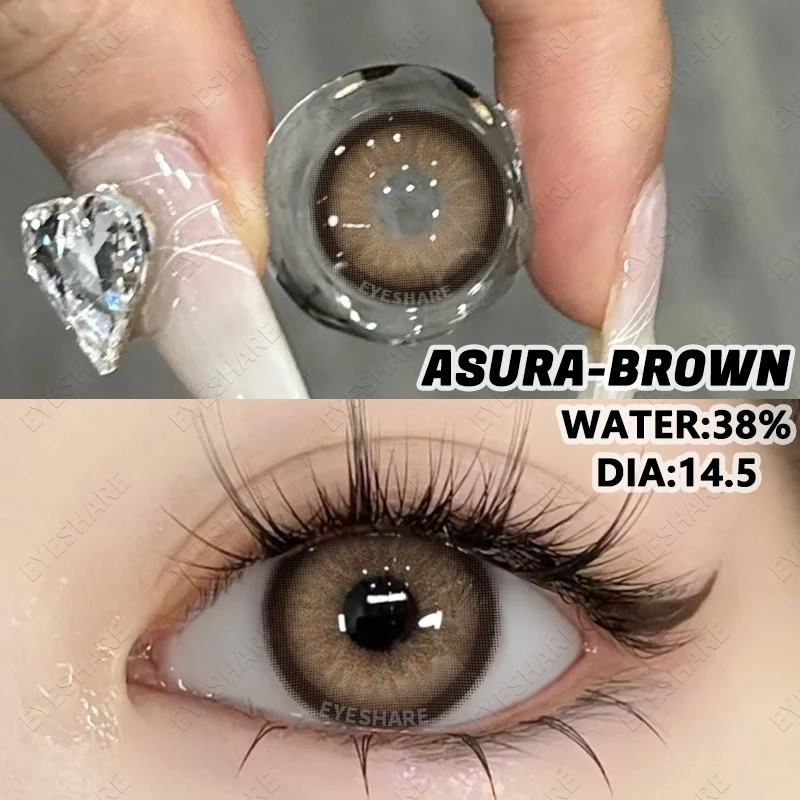 Picture of New Asura Brown Color Contact Lens with Lens Kit Box For Men & Women.1pair Asura Color contact lens For Eye makeup and Cosmetics. Asura Series Contact Lens. #Asura