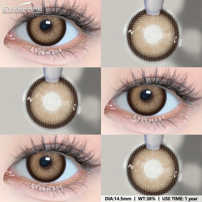 Picture of New Eyeshare Asura Brown Color Contact Lens with Lens Kit Box For Men & Women.1pair Asura Color contact lens For Eye makeup and Cosmetics. Eyeshare Asura Series Contact Lens. #Asura