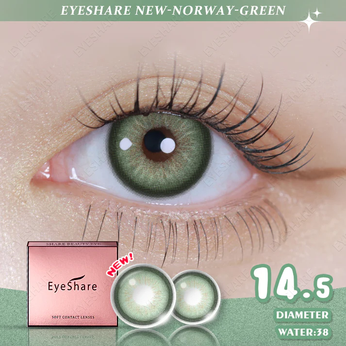 Picture of New Asura Green Color Contact Lens with Lens Kit Box For Men & Women.1pair Asura Color contact lens For Eye makeup and Cosmetics. Asura Series Contact Lens. #Asura