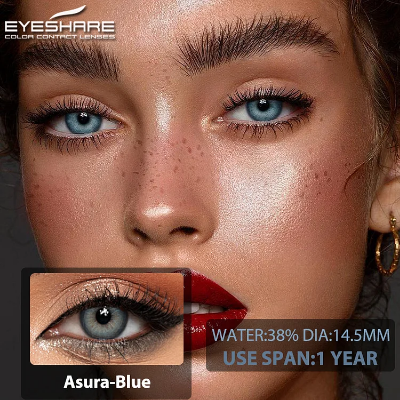 Picture of New Eyeshare Asura Blue Color Contact Lens with Lens Kit Box For Men & Women.1pair Asura Color contact lens For Eye makeup and Cosmetics. Eyeshare Asura Series Contact Lens. #Asura