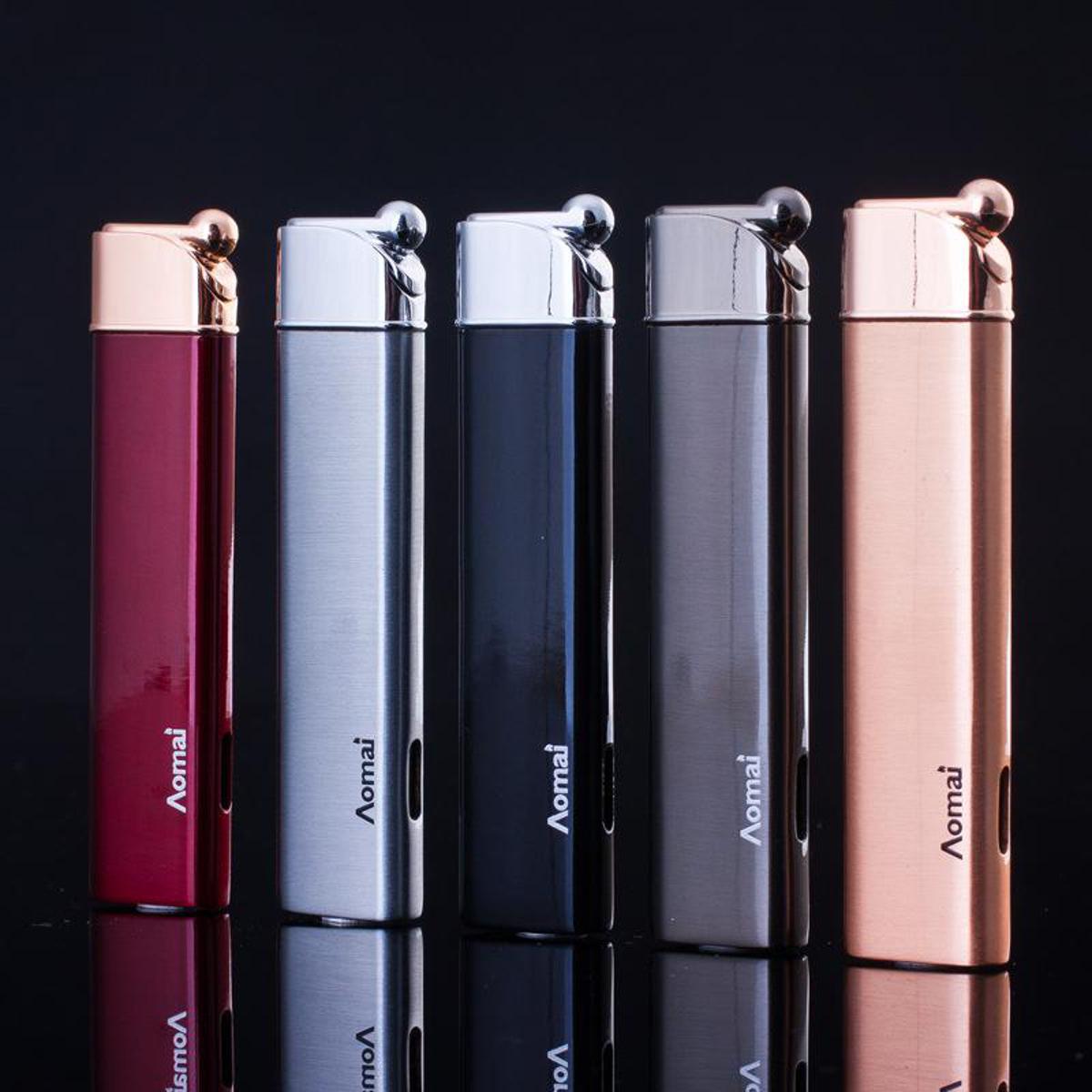 Picture of New Aomai Compact Jet Butane Lighter Can See Butane Torch Wind-proof Lighters Green Flame Fashion Women Lighter