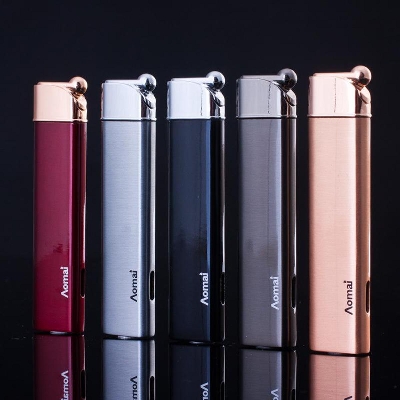Picture of New Aomai Compact Jet Butane Lighter Can See Butane Torch Wind-proof Lighters Green Flame Fashion Women Lighter