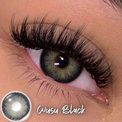 Picture of New Eyeshare Wusu Black Color contact lens with regular kit box for men & women. 1 pair Eyeshare Color contact lens for eye makeup and Cosmetics. Eyeshare Wusu Series. #wusu