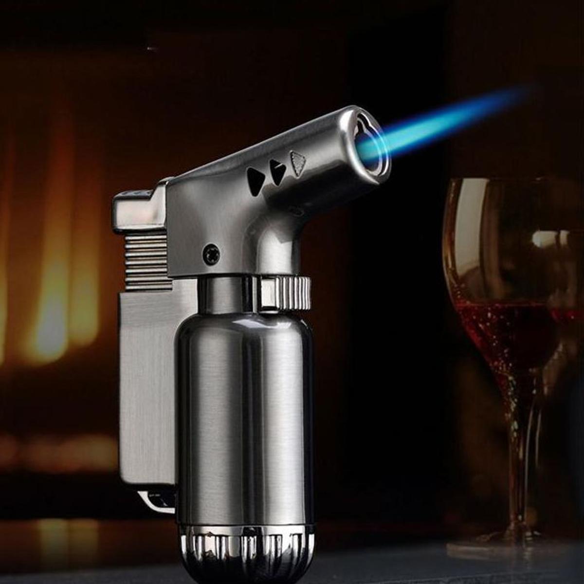 Picture of mini Metal Butane gas jet flame torch lighter Windproof Cigar lighter Welding Refillable Butane Gas Lighter