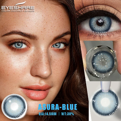 Picture of New Ksseye Asura Blue Color Contact Lens with Lens Kit Box For Men & Women.1pair Ksseye Asura Color contact lens For Eye makeup and Cosmetics. Ksseye Asura Series Contact Lens. #Asura