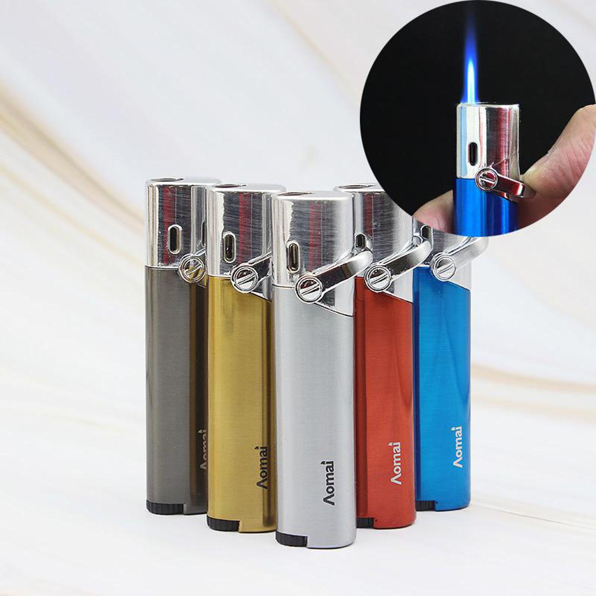 Picture of Aomai Large Cylinder Lighter Creative Windproof Straight Metal Plating Personality Men's Gift For Cigar Torch LOGO
