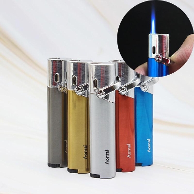 Picture of Aomai Large Cylinder Lighter Creative Windproof Straight Metal Plating Personality Men's Gift For Cigar Torch LOGO