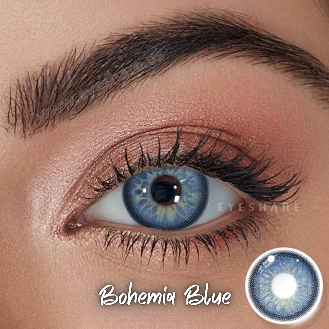 Picture of New Ksseye Bohemia Blue Color Contact Lens With Regular Kit Box For Men and Women. 1 Pair Ksseye Color Contact Lens For Eye Makeup and Cosmetics.Ksseye Bohemia Series. #bohemia
