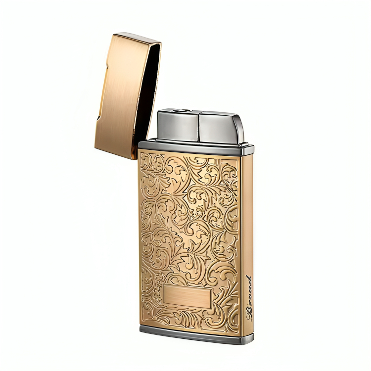 Picture of Broad Red Flame Windproof Lighter Refillable Butane Gas Torch Jet Lighter Metal Retro Cigarete Lighter