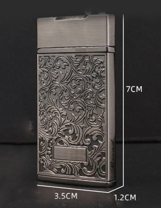 Picture of Broad Red Flame Windproof Lighter Refillable Butane Gas Torch Jet Lighter Metal Retro Cigarete Lighter