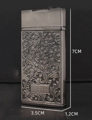 Picture of Broad Red Flame Windproof Lighter Refillable Butane Gas Torch Jet Lighter Metal Retro Cigarete Lighter