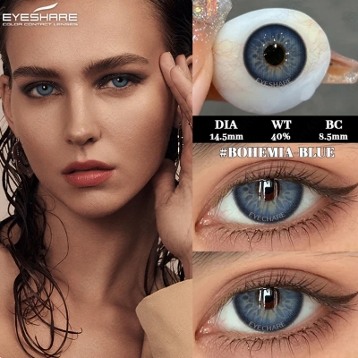 Picture of New Ksseye Bohemia Blue Color Contact Lens With Regular Kit Box For Men and Women. 1 Pair Ksseye Color Contact Lens For Eye Makeup and Cosmetics.Ksseye Bohemia Series. #bohemia