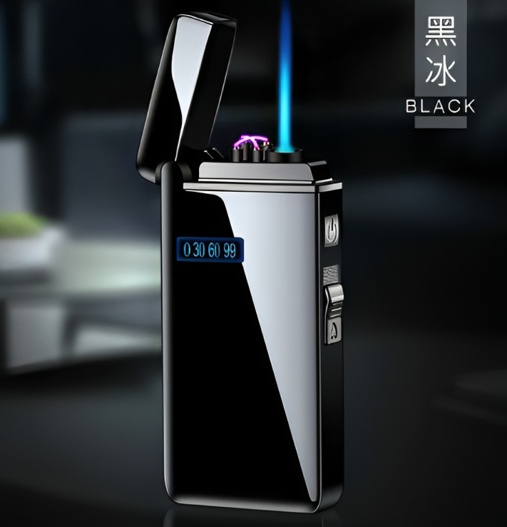 Picture of Windproof Arc Lighter Jet Torch Turbo Butane Gas Lighter Power Display USB Electronic Flameless Lighter Gadgets For Men