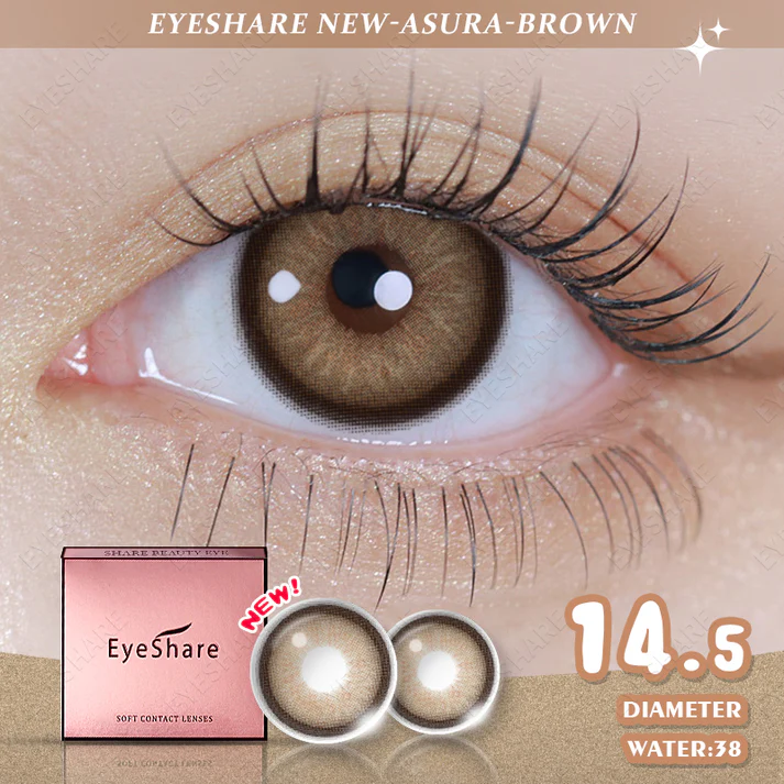 Picture of New Ksseye Asura Brown Color Contact Lens with Lens Kit Box For Men & Women.1pair Ksseye Asura Color contact lens For Eye makeup and Cosmetics. Ksseye Asura Series Contact Lens. #Asura