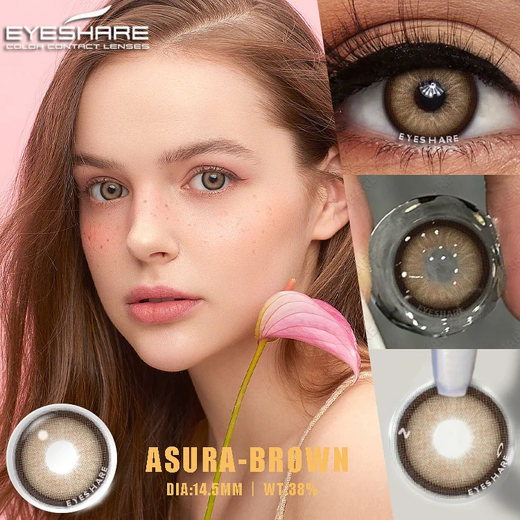 Picture of New Ksseye Asura Brown Color Contact Lens with Lens Kit Box For Men & Women.1pair Ksseye Asura Color contact lens For Eye makeup and Cosmetics. Ksseye Asura Series Contact Lens. #Asura