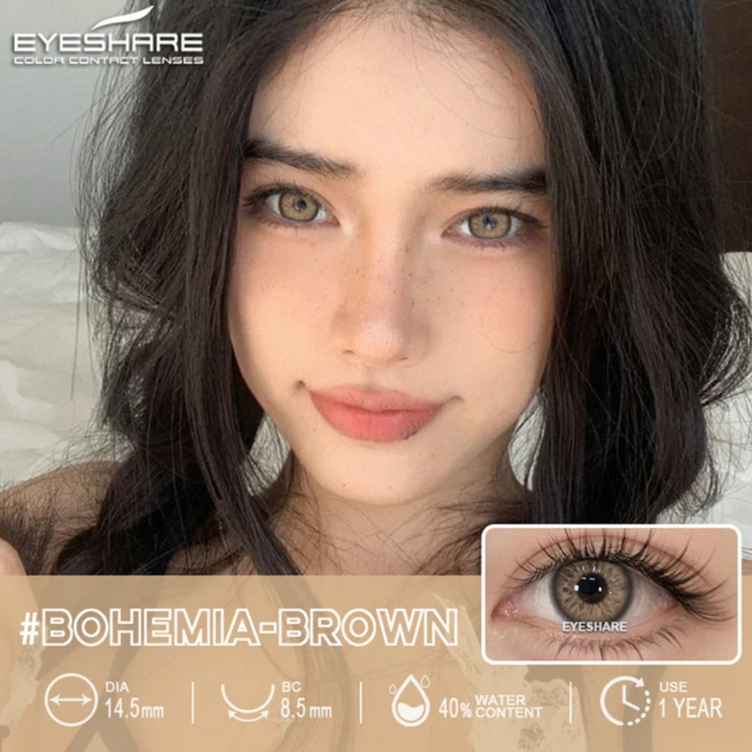 Picture of New Ksseye Bohemia Brown Color Contact Lens With Regular Kit Box For Men and Women. 1 Pair Ksseye Color Contact Lens For Eye Makeup and Cosmetics.Ksseye Bohemia Series. #bohemia