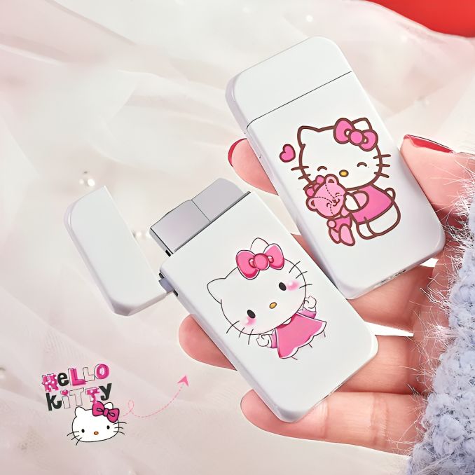 Picture of Creative Hot Selling Pink Cat Lighter Windproof Red Flame Portable Mini Ultra-thin Cigarete Lighter Cute Girl Gift
